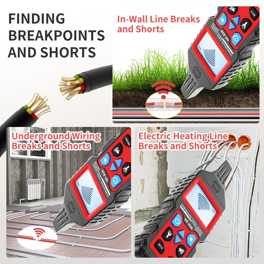 Underground Cable Tester and Wire Tracker with Precise Locator
