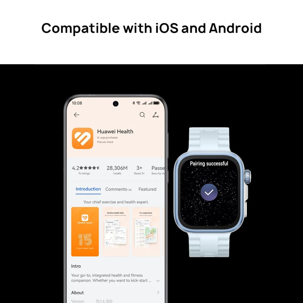 Fit 4 Pro Blue Smartwatch 10 Day Battery ECG