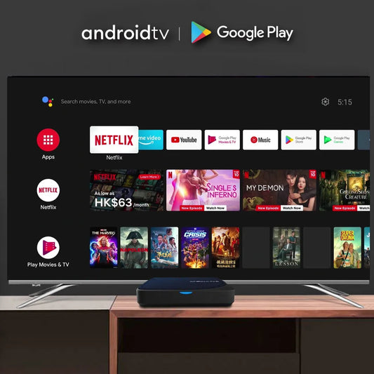 Compact 4K Android TV Stream Box 32GB with Dolby Vision