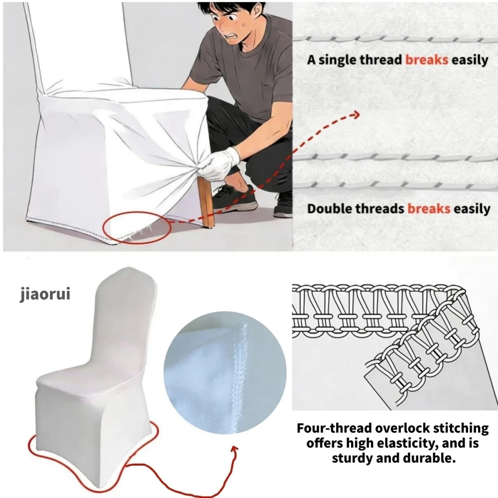 100pcs White Spandex Chair Covers Wedding Banquet Stretch