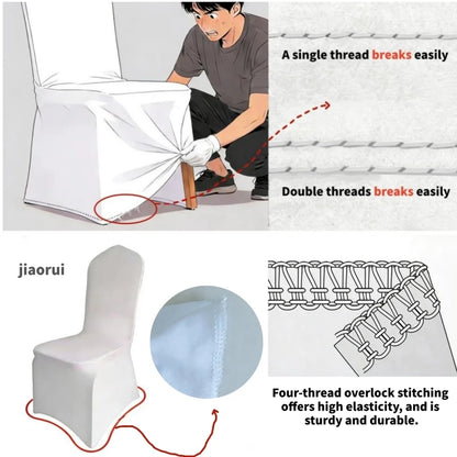 100pcs White Spandex Chair Covers Wedding Banquet Stretch