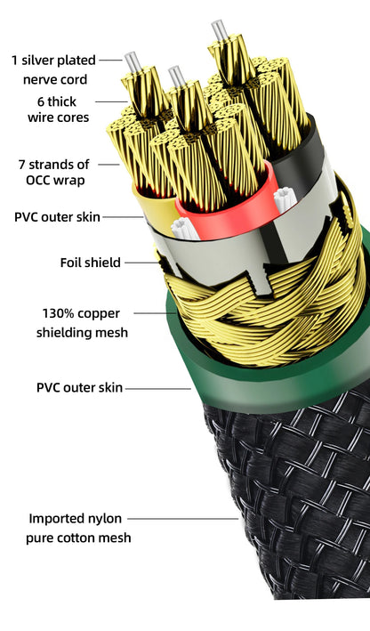 1m Audiophile HiFi Power Cable with Platinum Plug