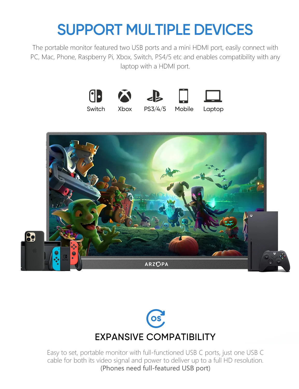 16.1 Inch Portable Monitor 1080p FHD 100% sRGB