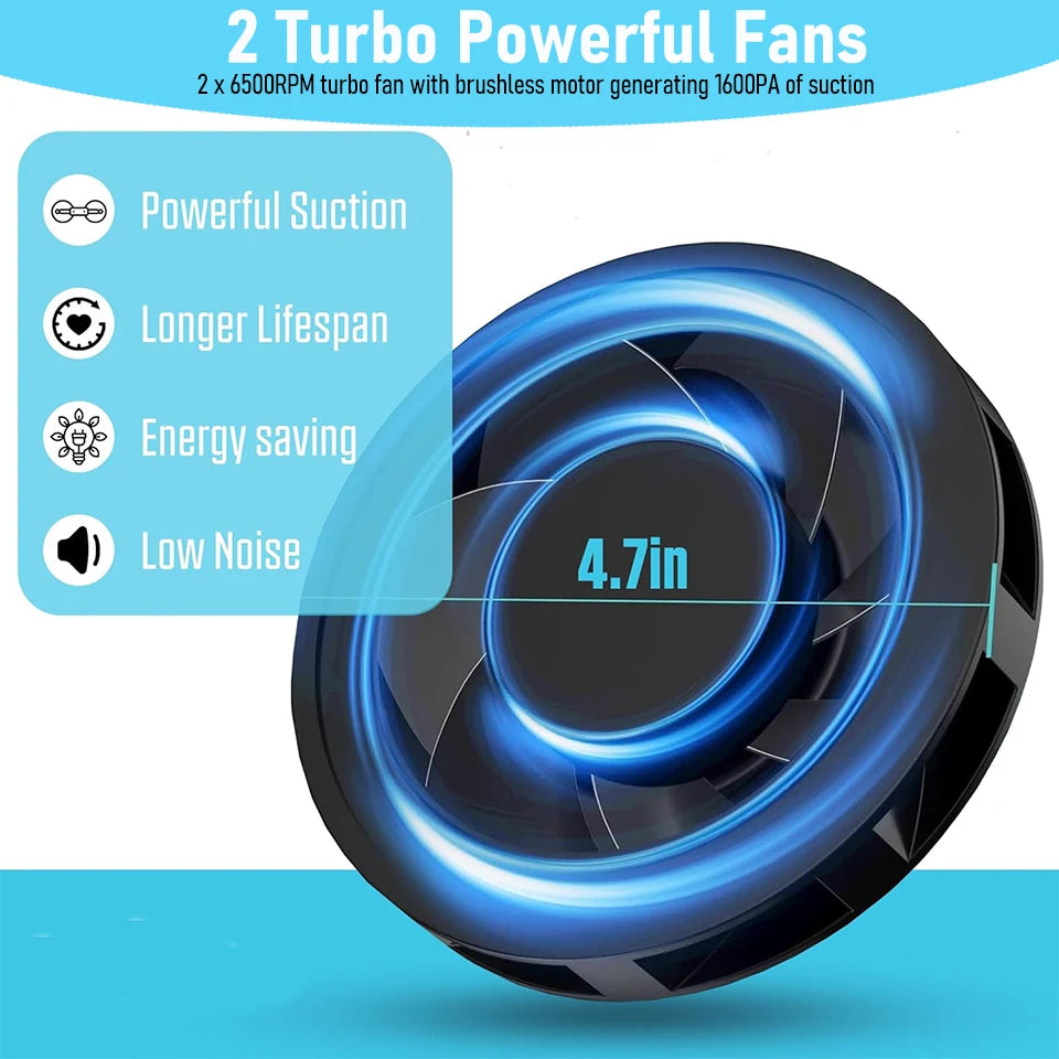 Portable Nail Dust Collector with Dual Turbo Fans
