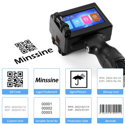 Portable Handheld Inkjet Printer 12.7mm with 2 Cartridges