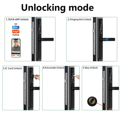 WiFi Smart Lock Silver with Fingerprint and Password