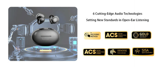 Black Wireless Ear Hook Headset with Noise Cancelling