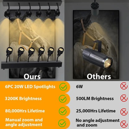 6X20W LED Stage Spot Light with Manual Zoom