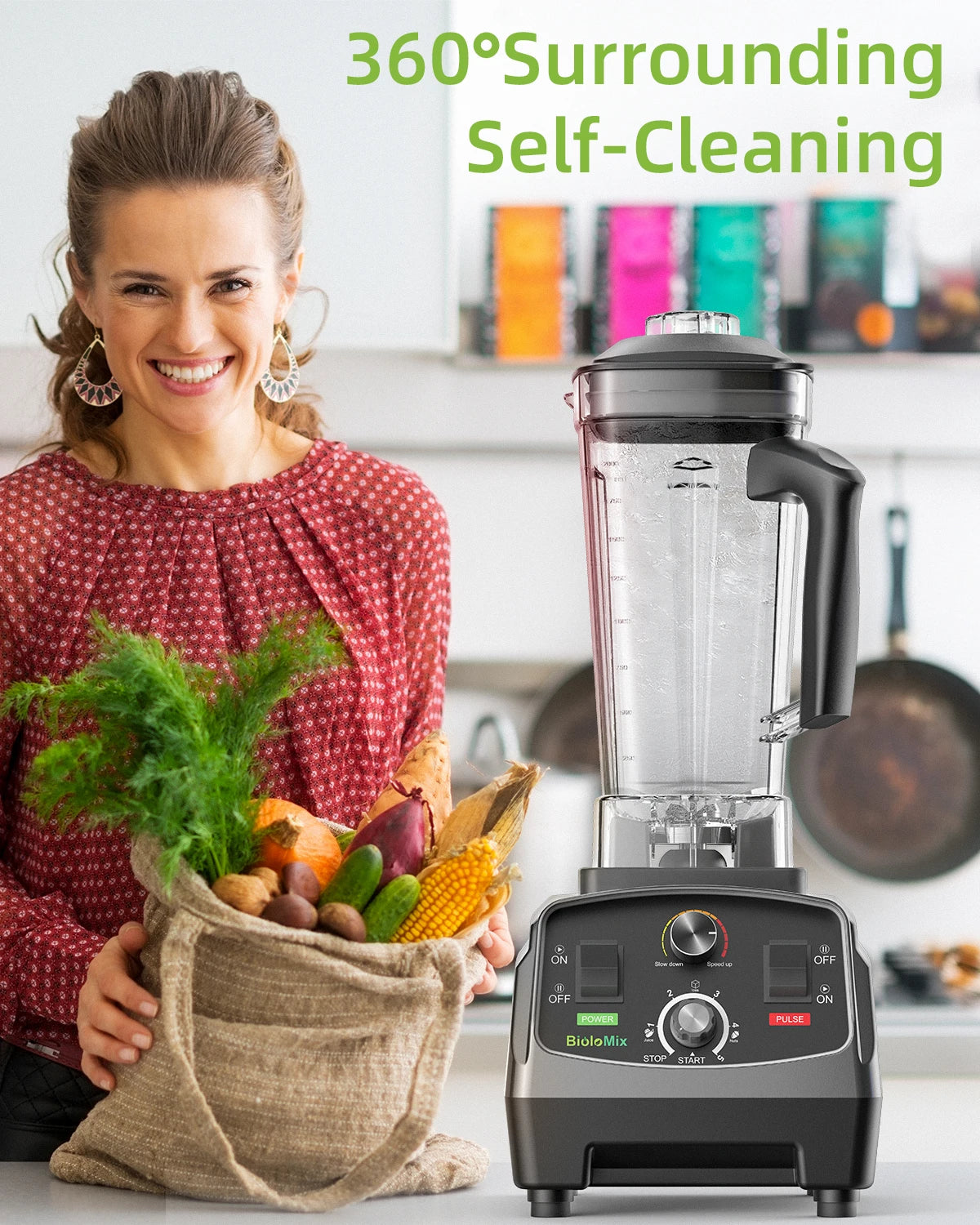 2200W Heavy Duty Blender with 500ml Dry Jar