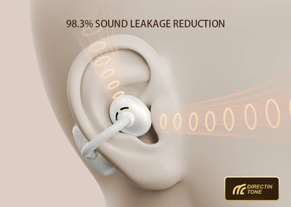 Wireless Bluetooth Clip On Earbuds Sports Gaming White