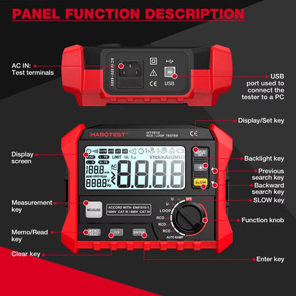 Digital Leakage Switch and Loop Tester with LCD Display