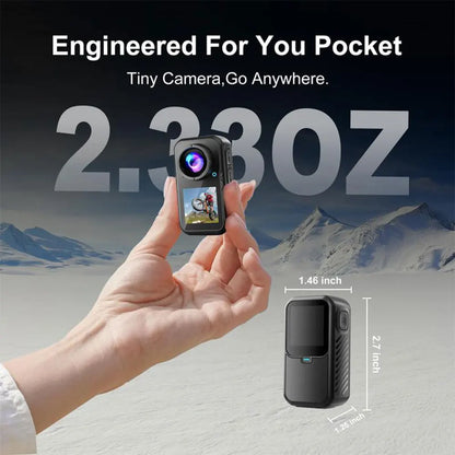 5K Mini Action Camera 4K60 Waterproof with 32GB Card