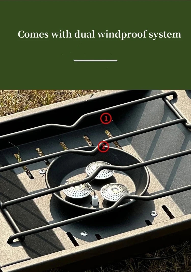 8000W 3 Burner Portable Gas Camping Stove Stainless Steel