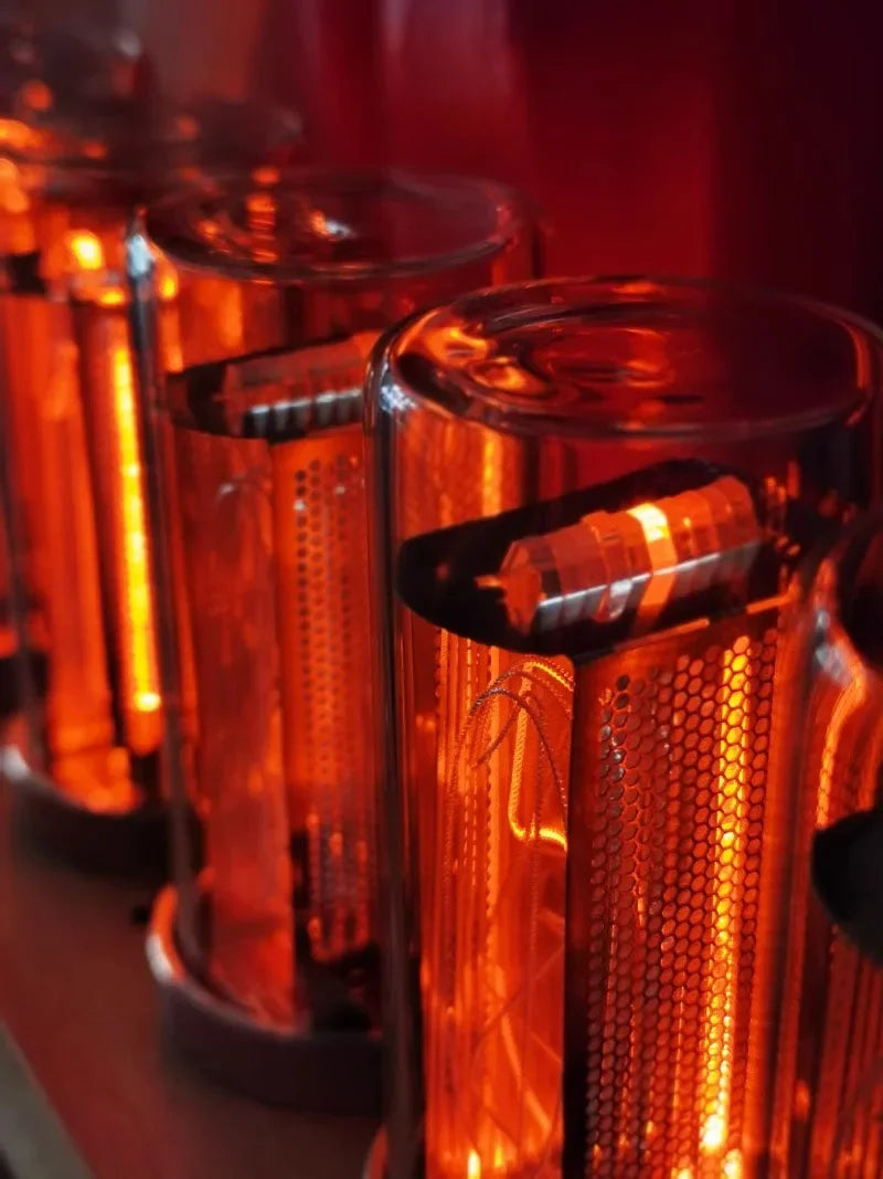 6-Bit Vintage Nixie Tube Clock LED Desktop Display Retro Amber