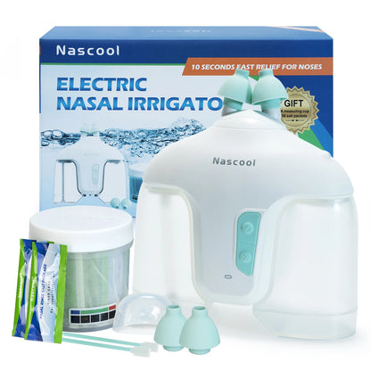 White Electric Nasal Irrigation System with 50 SaltPods