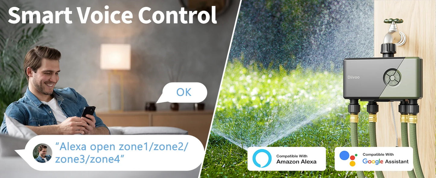 4 Zone WiFi BSP Automatic Watering Timer