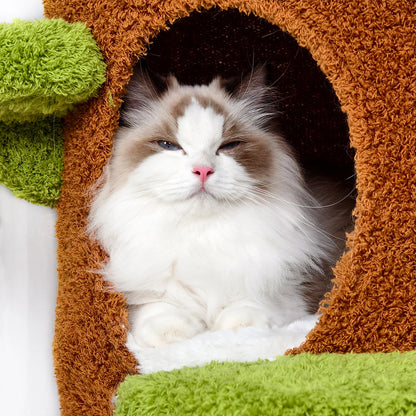 58 Inch Tall Cat Tree Tower with Condo and Scratching Board