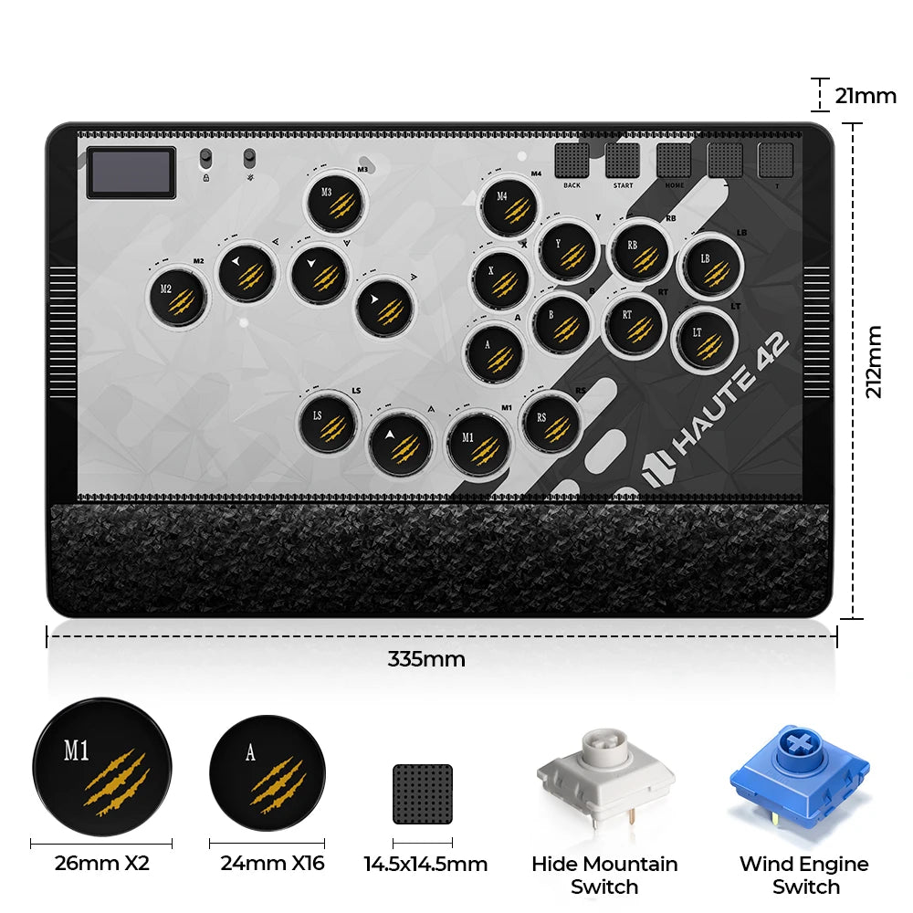 Magnetic Leverless Arcade Controller Black for PC/PS5