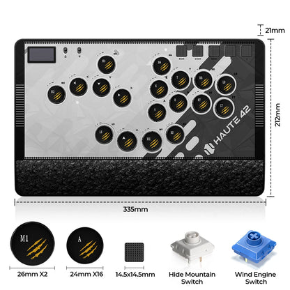 Magnetic Leverless Arcade Controller Black for PC/PS5