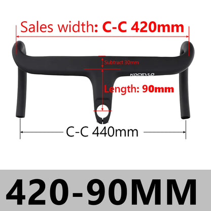 Lightweight Integrated Bike Handlebar 420x90mm Cycling Stem