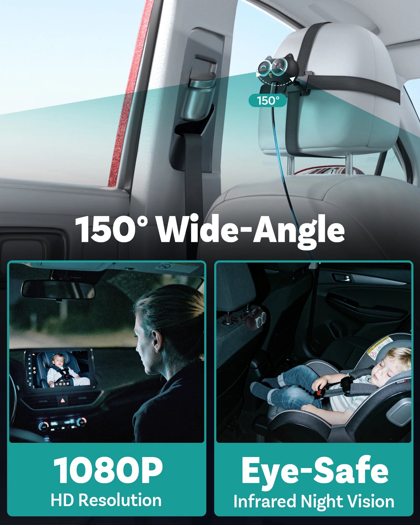 Wireless CarPlay Adapter with 1080P Baby Monitor Camera