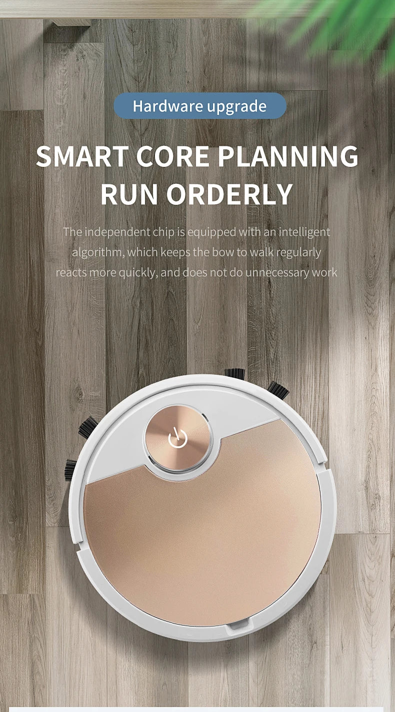 Gold Smart Robot Vacuum with App and Remote Control
