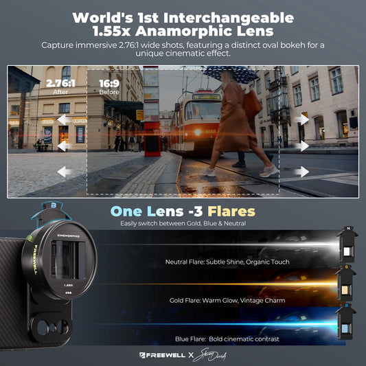 Cinematic 1.55X Anamorphic Phone Lens Kit