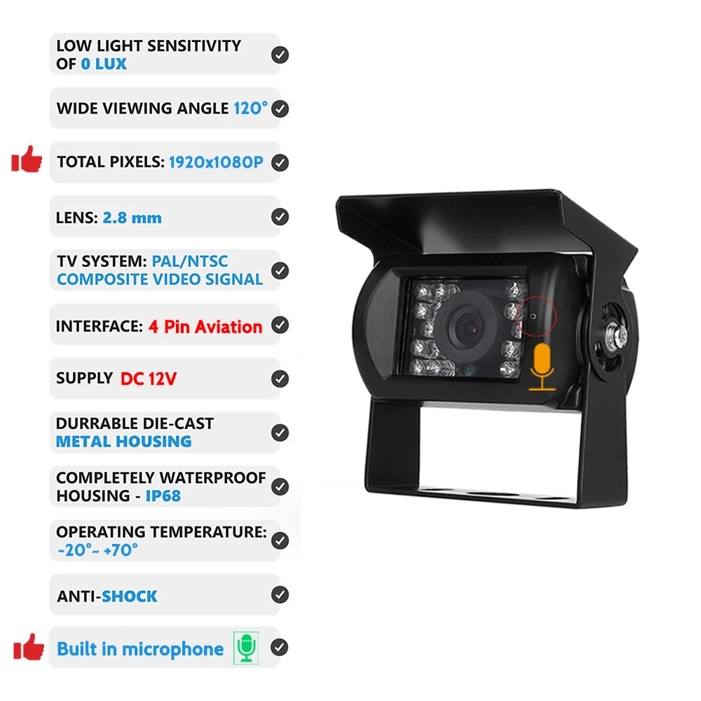 Truck Backup Camera System 10m with Audio