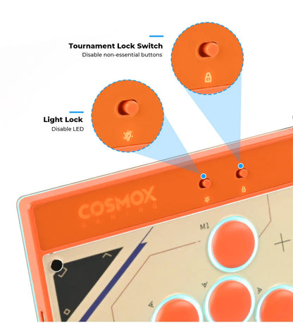 Orange Magnetic Leverless Arcade Controller for PC PS4 PS5