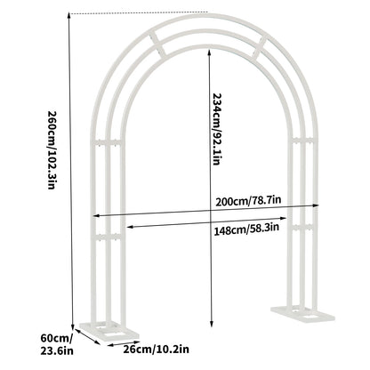 Heavy Duty White Metal Garden Arbor Wedding Arch XXL