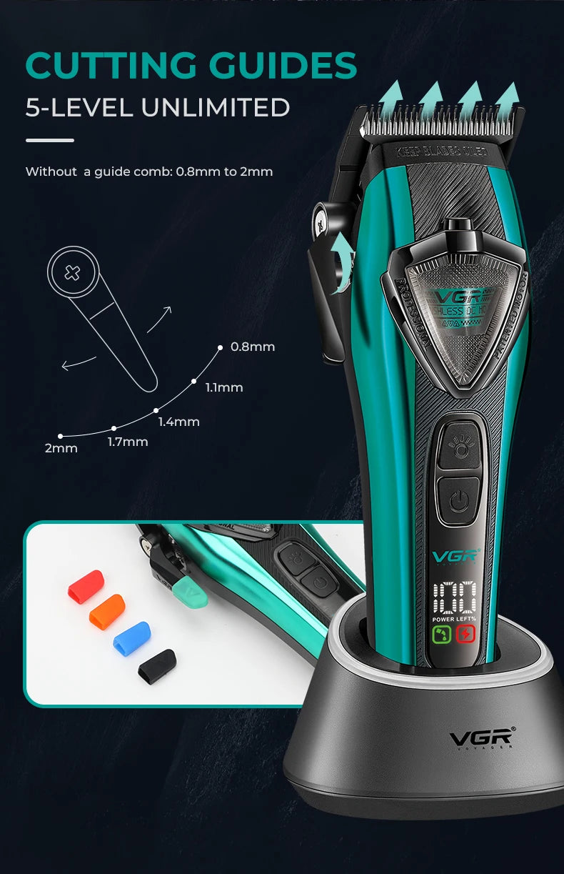 Professional Cordless Hair Clipper LED Display Trimmer