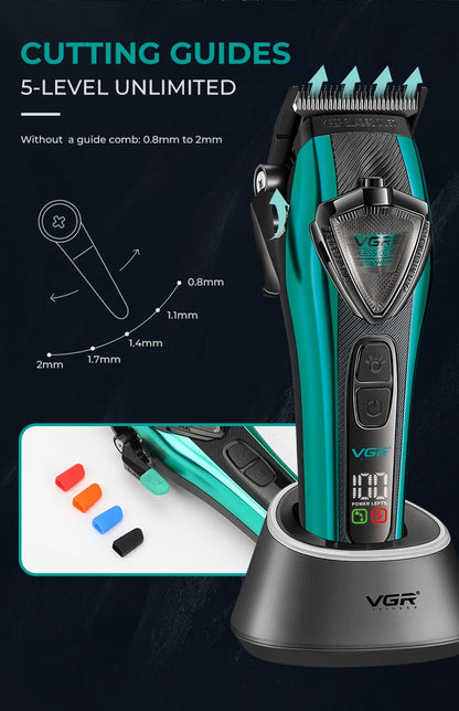 Professional Cordless Hair Clipper LED Display Trimmer
