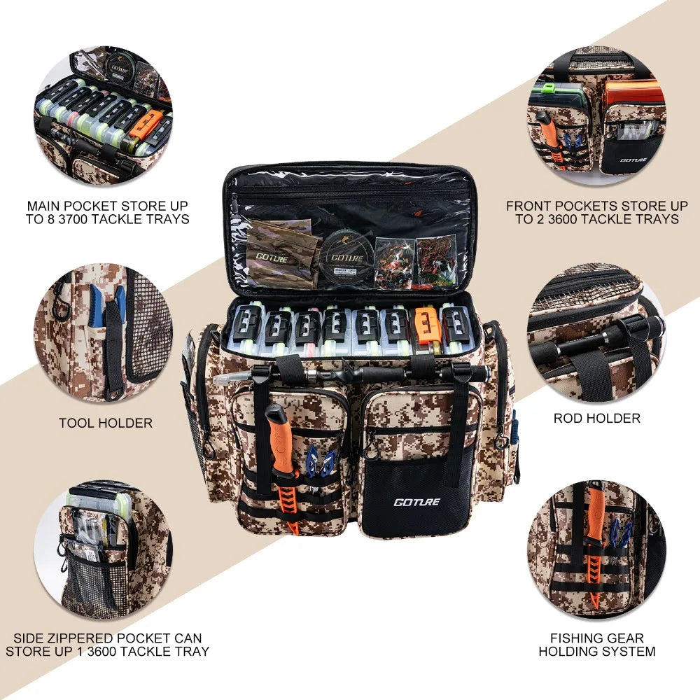 High Capacity 532938.5cm Outdoor Fishing Gear Bag