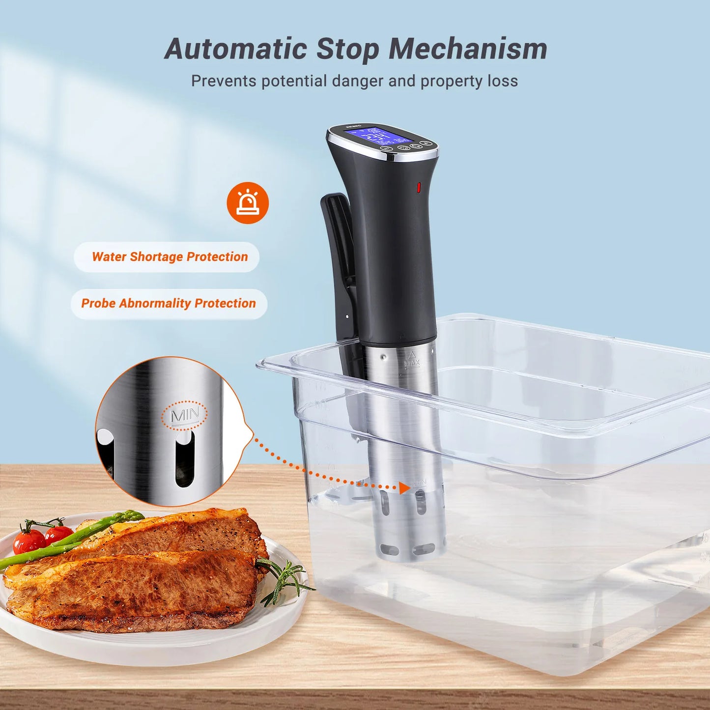 WiFi Sous Vide Cooker IPX7 Waterproof with App Control