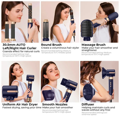 7 in 1 Hair Dryer Brush with Ionic Hot Air Comb