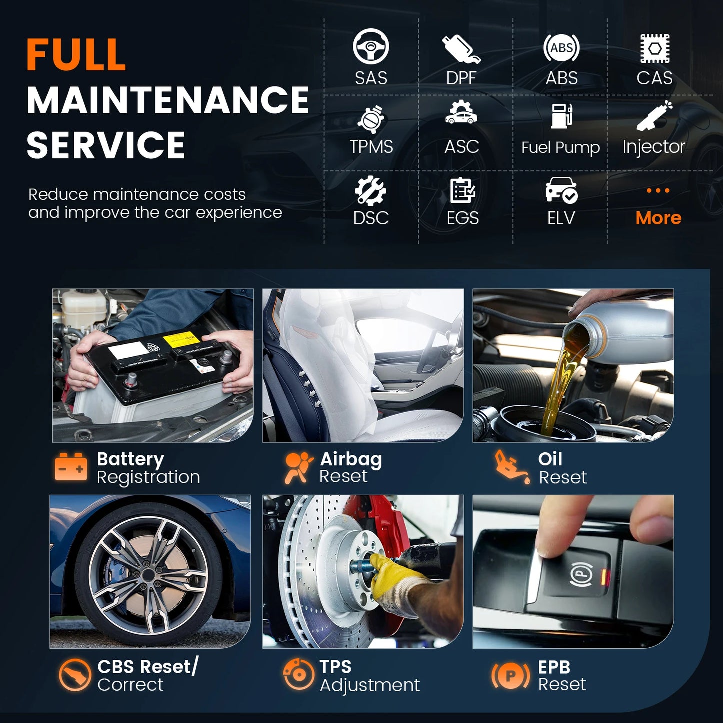 Full System Auto Diagnostic Tool with TPMS Functions