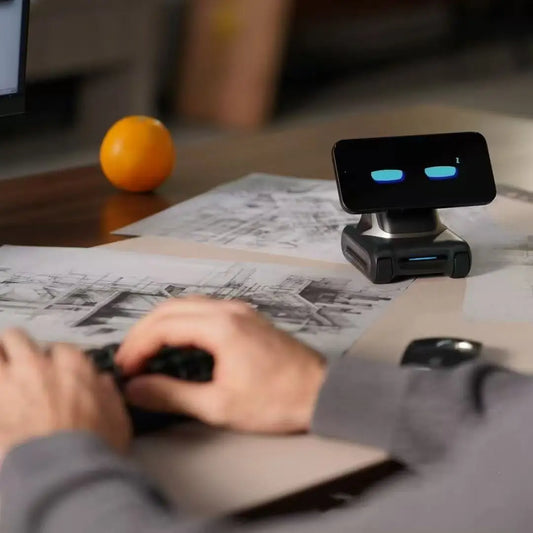 Portable AI Robot Companion with English Voice Dialogue Black