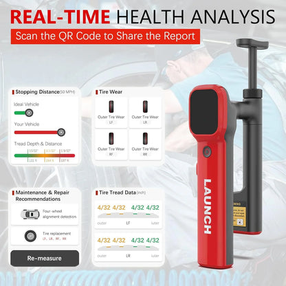 Handheld Laser Tire Tread Depth Gauge 0.1mm High Accuracy