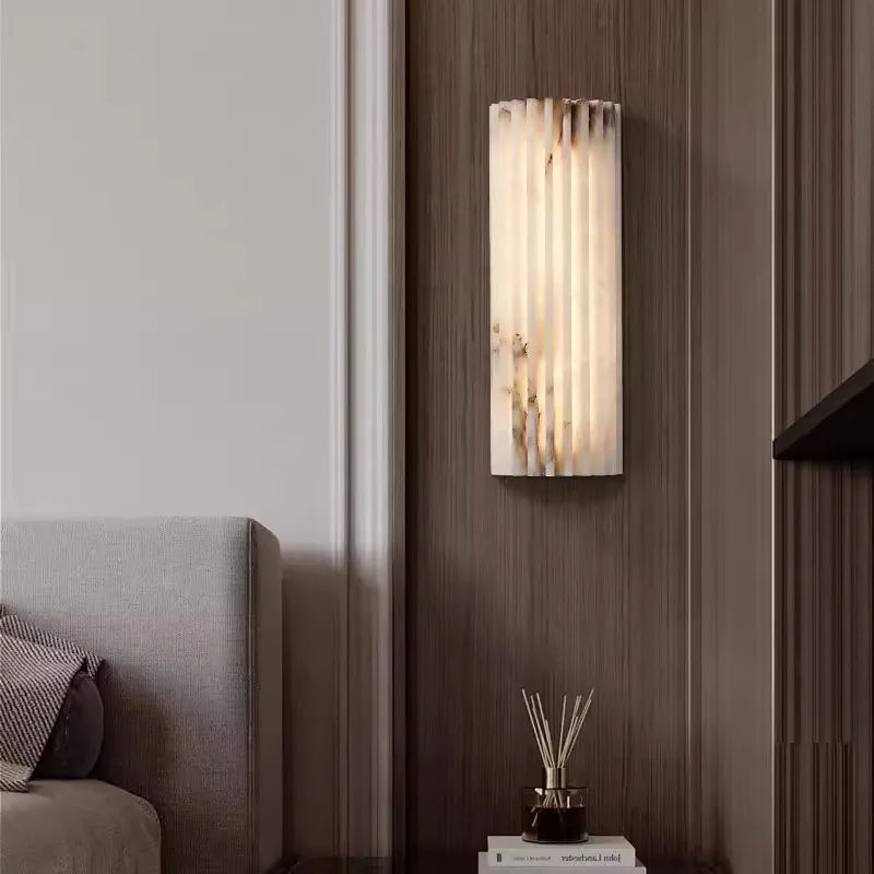 45cm Marble LED Wall Light with Soft Natural Illumination