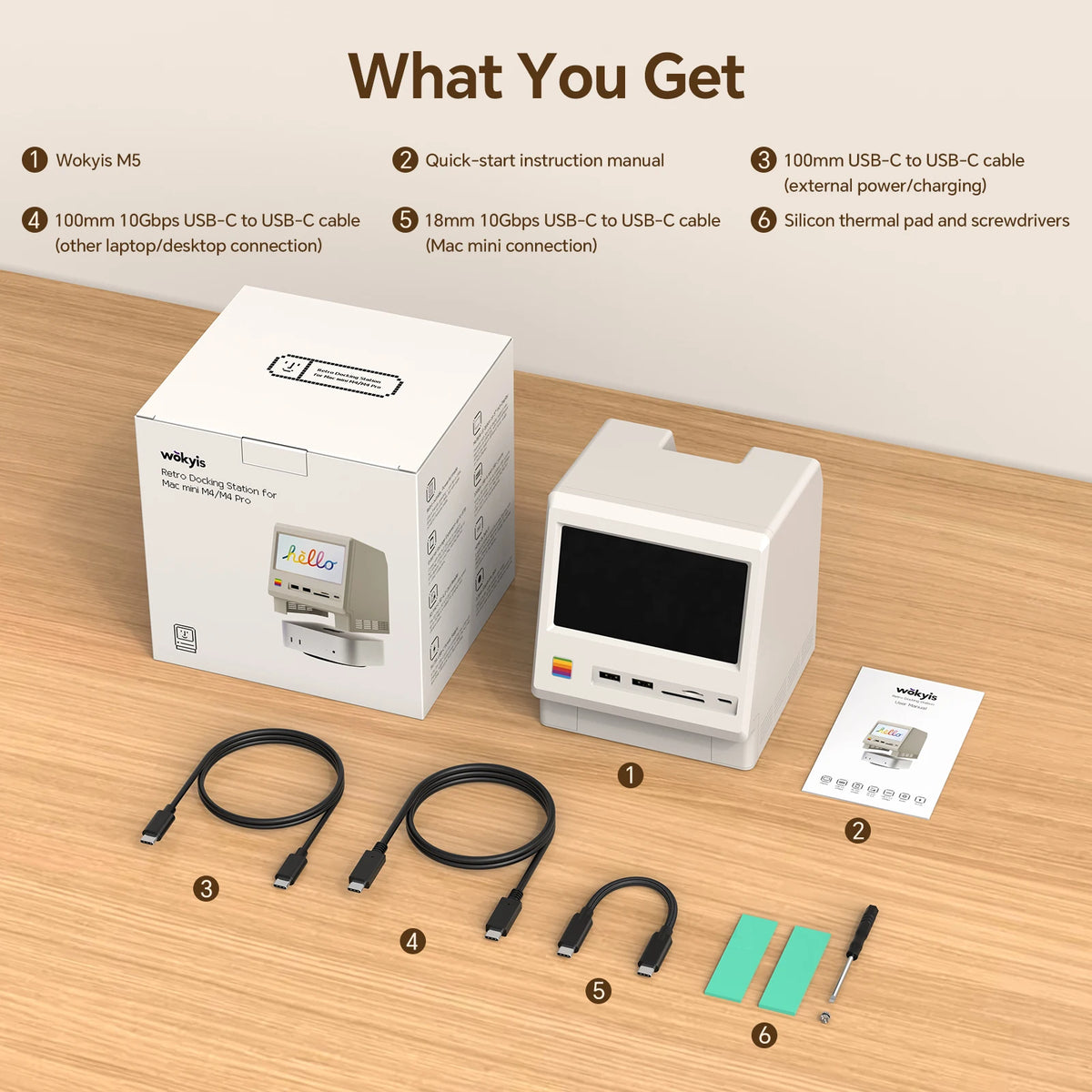 Mac Mini M4 Docking Station with IPS Screen & SSD Storage