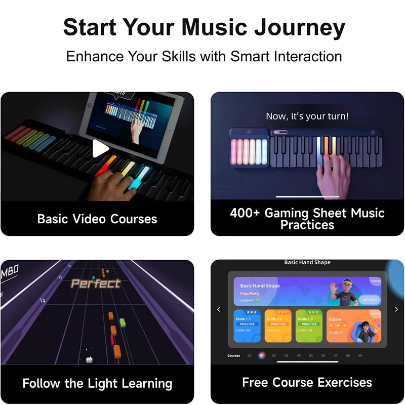 Portable 59-Key Digital Piano with 256 Tones