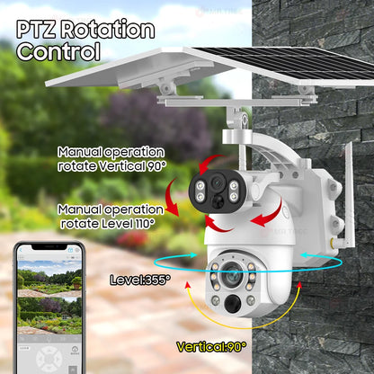 10MP Outdoor PTZ Camera 64GB WiFi 4G