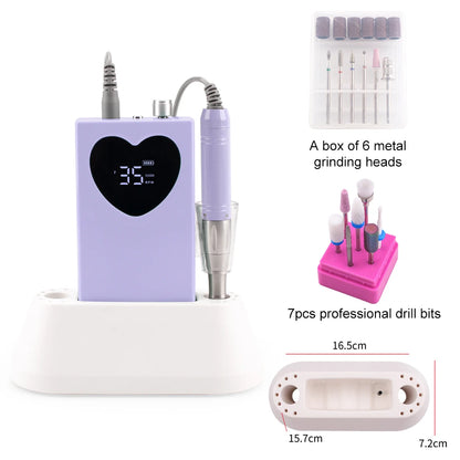 61-Piece Wireless Nail Drill Kit 35000RPM Rechargeable