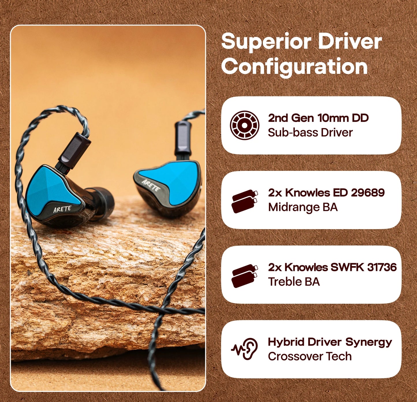 Arete II 2nd Gen Hybrid IEM Earbuds