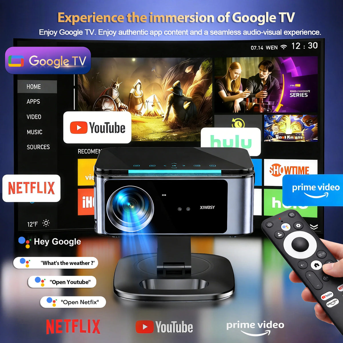 4K Ultra HD Smart Projector Google TV TOF Laser Focus