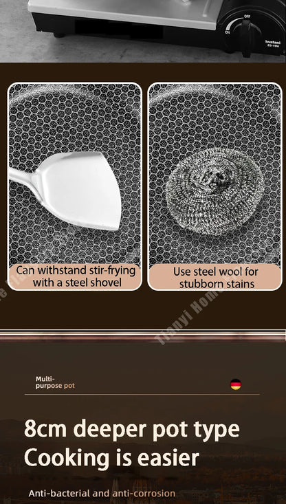 28cm 316 Stainless Steel Honeycomb Non-Stick Frying Pan
