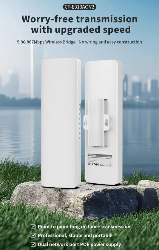 5KM Long Range 5.8G Outdoor WiFi Bridge 900Mbps Access Point