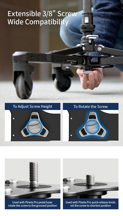 Monopod Dolly with Quick Release Knob for Tripod