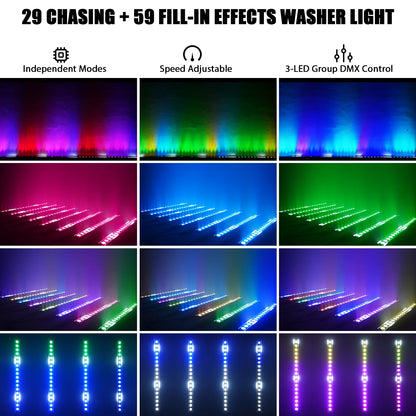 2-Pack 180W RGBW LED Wall Washer Lights DMX Stage