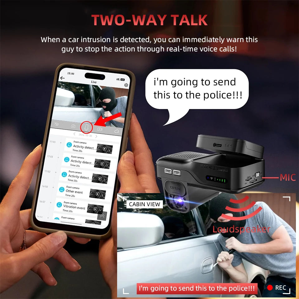 4G LTE Dual Lens Dash Cam 4K GPS Night Vision